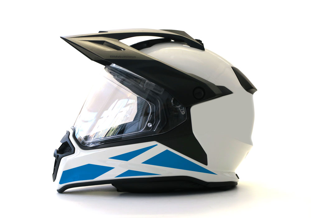 BMW GS Enduro Helmet (White) The Flag Series Scotland Sticker