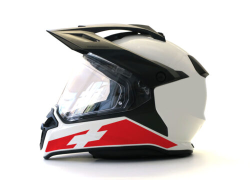 BMW GS Enduro Helmet (White) The Flag Series Swiss Sticker