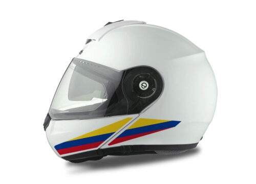 Schuberth C3 Pro Helmet (White) The Flag Series Colombia sticker