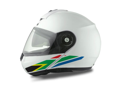 Schuberth C3 Pro Helmet (White) The Flag Series South Africa sticker