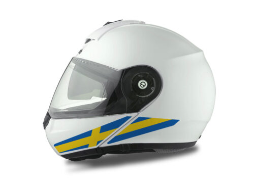 Schuberth C3 Pro Helmet (White) The Flag Series Sweden sticker