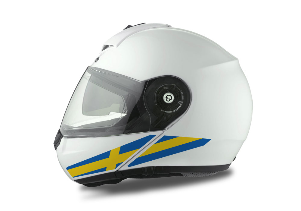 Schuberth C3 Pro Helmet (White) The Flag Series Sweden sticker