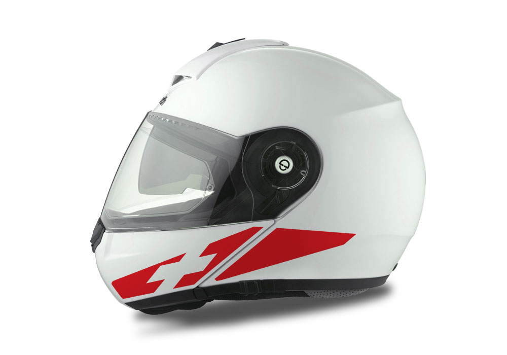 Schuberth C3 Pro Helmet (White) The Flag Series Swiss sticker