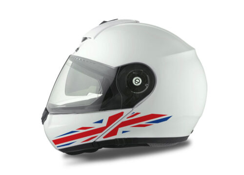 Schuberth C3 Pro Helmet (White) The Flag Series UK sticker