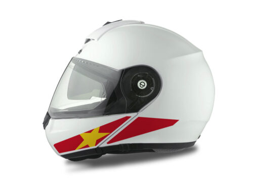 Schuberth C3 Pro Helmet (White) The Flag Series Vietnam sticker