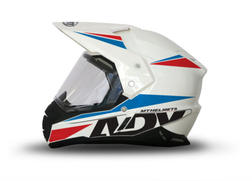 MT Synchrony Duo Sport Helmet (White) Vivo Series Red & Blue Stickers Kit