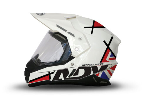 MT Synchrony Duo Sport Helmet (White) Vector Series UK Flag Stickers Kit