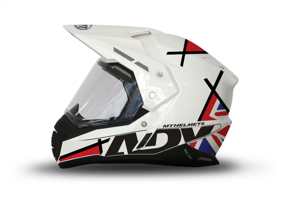 MT Synchrony Duo Sport Helmet (White) Vector Series UK Flag Stickers Kit