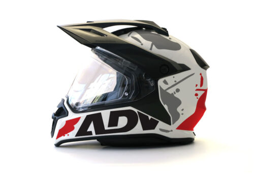 BMW GS Enduro Helmet (White) Safari Series Red & Black Stickers Kit