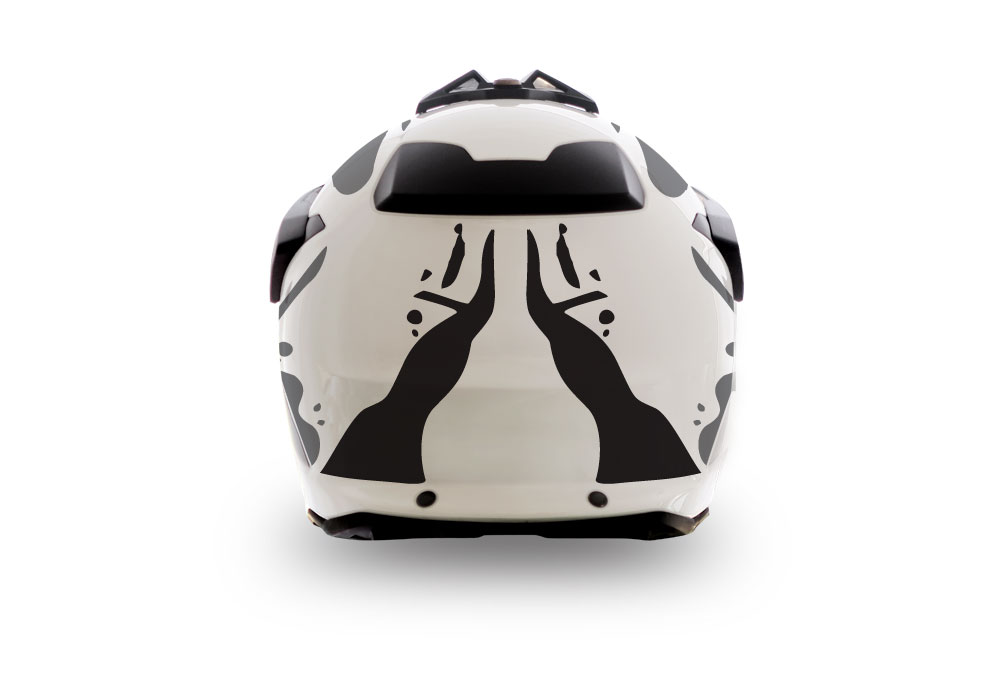BMW GS Enduro Helmet (White) Safari Series Grey & Black Stickers Kit - Image 2