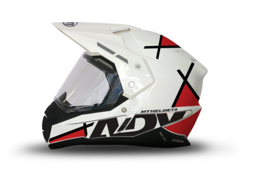 MT Synchrony Duo Sport Helmet (White) Vector Series Red & Black Stickers Kit
