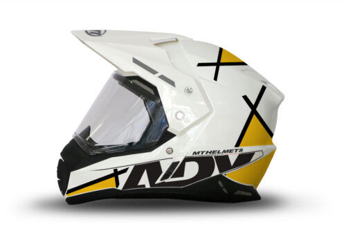 MT Synchrony Duo Sport Helmet (White) Vector Series Yellow & Black Stickers Kit