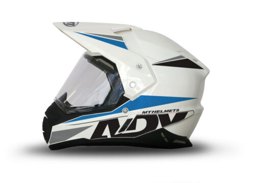MT Synchrony Duo Sport Helmet (White) Vivo Series Blue & Black Stickers Kit