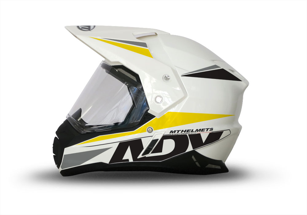 MT Synchrony Duo Sport Helmet (White) Vivo Series Yellow & Black Stickers Kit