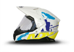 MT Synchrony Duo Sport Helmet (White) Safari Fluo Yellow Stickers Kit