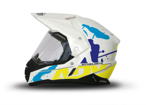 MT Synchrony Duo Sport Helmet (White) Safari Fluo Yellow Stickers Kit