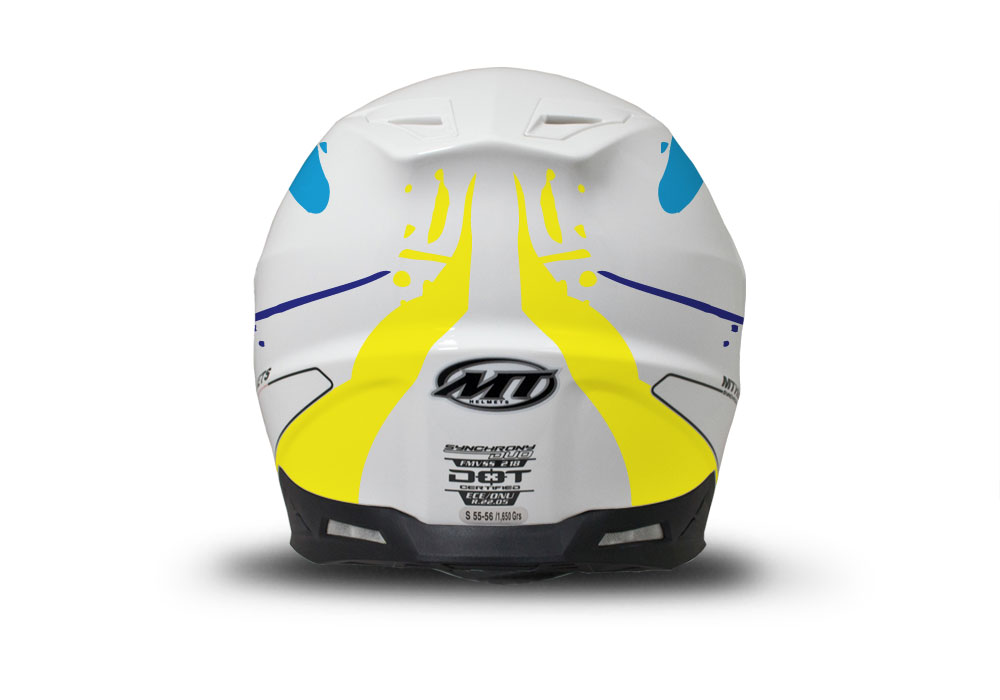 MT Synchrony Duo Sport Helmet (White) Safari Fluo Yellow Stickers Kit - Image 2