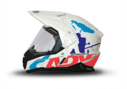 MT Synchrony Duo Sport Helmet (White) Safari Fluo Red Stickers Kit