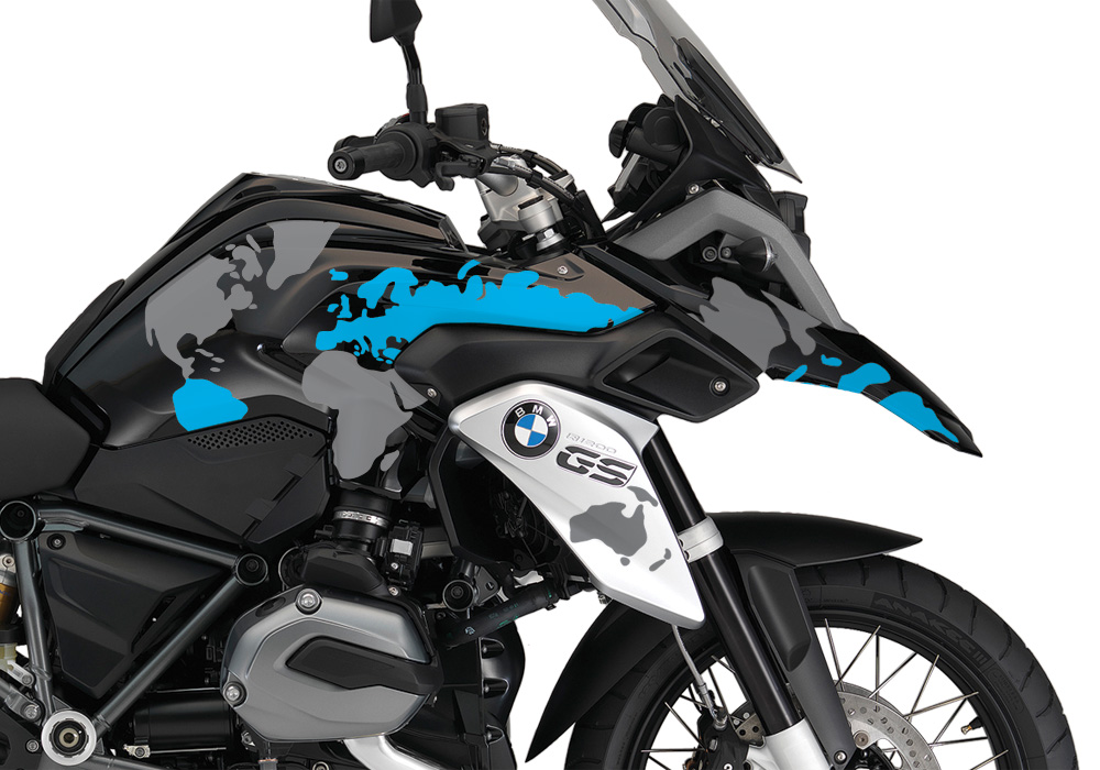 BKIT 2762 BMW R1200GS LC Triple Black The Globe Blue Grey Stickers Kit 02 1