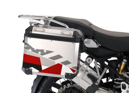 BMW Aluminum Side Panniers M90 Red Camo Stickers Kit