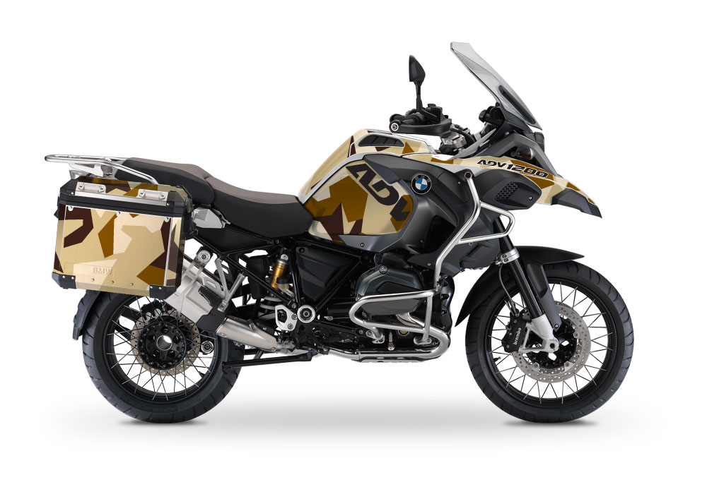 BMW Aluminum Panniers M90 Full wrap Desert Camo Stickers Kit - Image 2