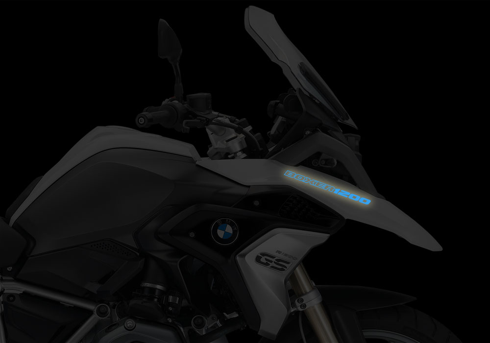 BMW R1200GS LC 2017+ Light White Reflective Fender Stickers - Image 11