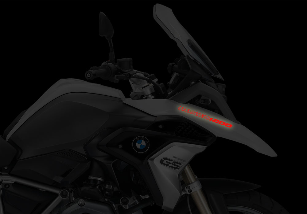 BMW R1200GS LC 2017+ Light White Reflective Fender Stickers - Image 5