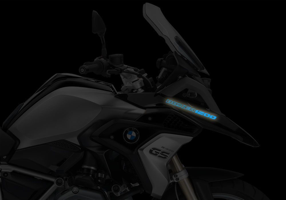 BMW R1200GS LC 2017+ Black Storm Reflective Fender Stickers - Image 11