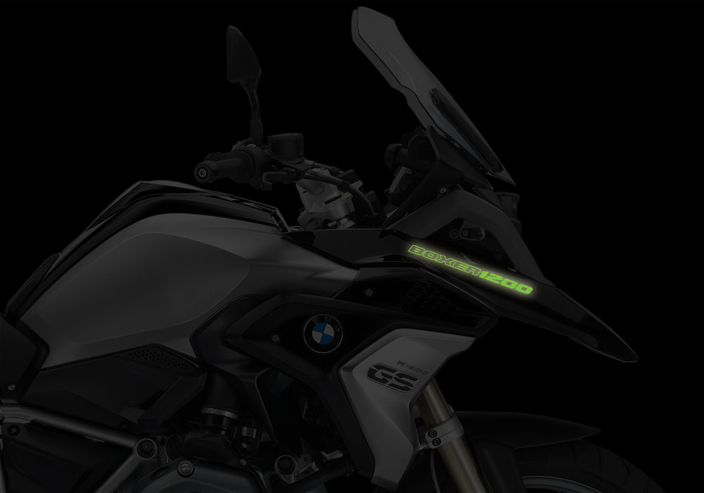 BMW R1200GS LC 2017+ Black Storm Reflective Fender Stickers - Image 9