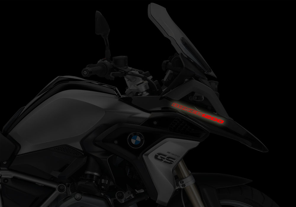 BMW R1200GS LC 2017+ Black Storm Reflective Fender Stickers - Image 5