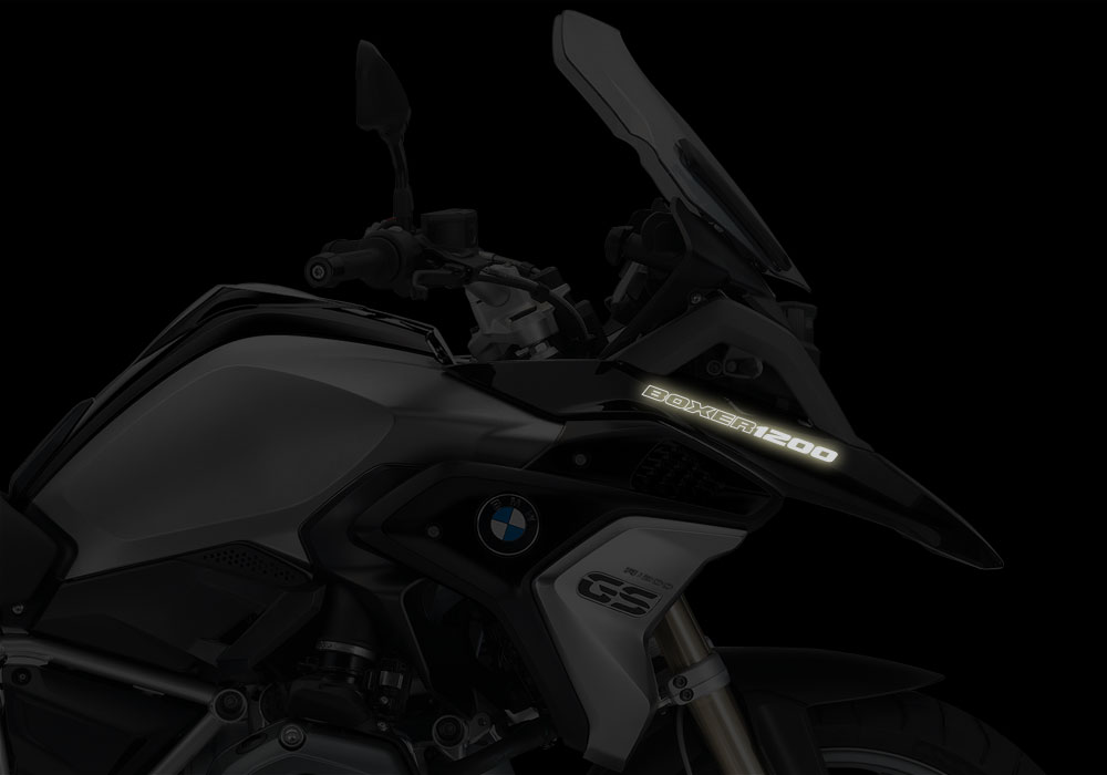 BMW R1200GS LC 2017+ Black Storm Reflective Fender Stickers