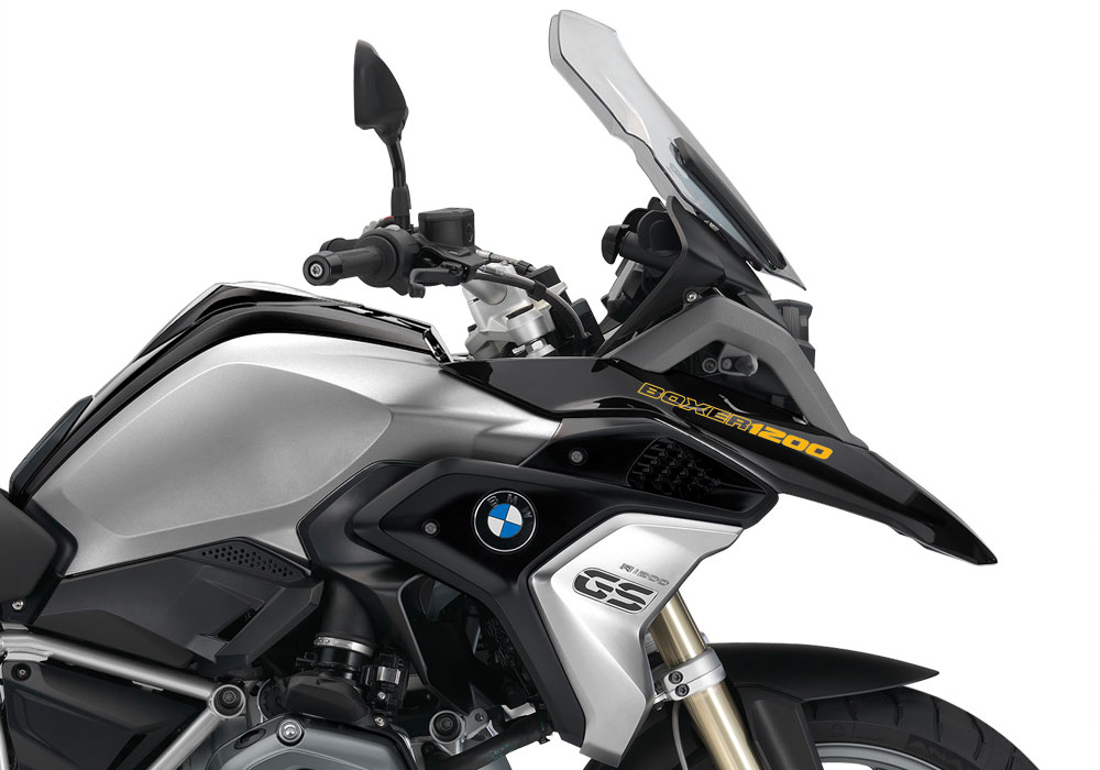 BMW R1200GS LC 2017+ Black Storm Reflective Fender Stickers - Image 4