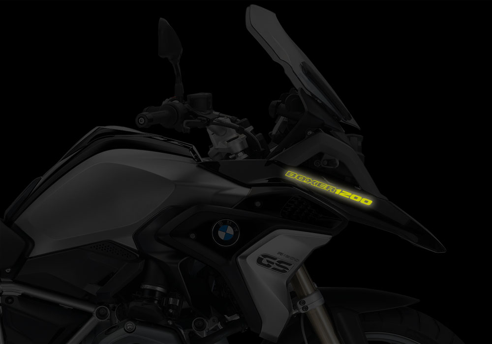 BMW R1200GS LC 2017+ Black Storm Reflective Fender Stickers - Image 3