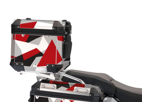 BMW Aluminum Top Box M90 Full wrap Red Camo Stickers Kit