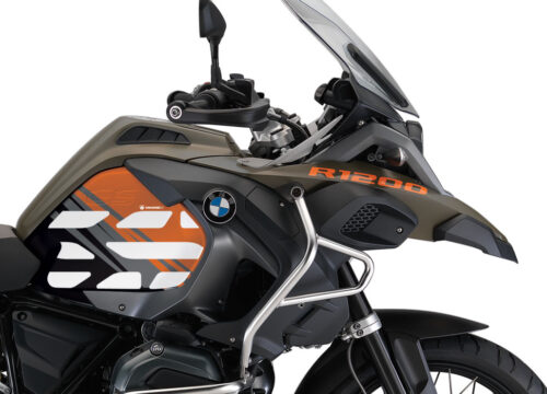 BMW R1200GS LC Adventure Olive Matte Style Anniversary LE Orange Side Tank Stickers