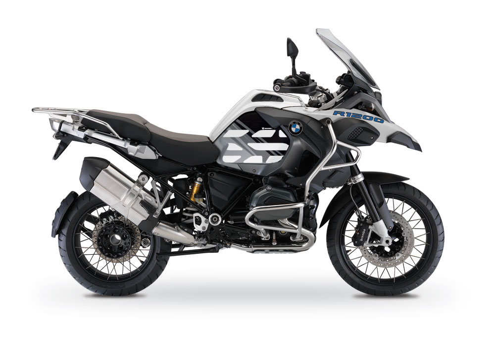 BMW R1200GS LC Adventure Alpine White Style Anniversary LE Black Side Tank Stickers - Image 2
