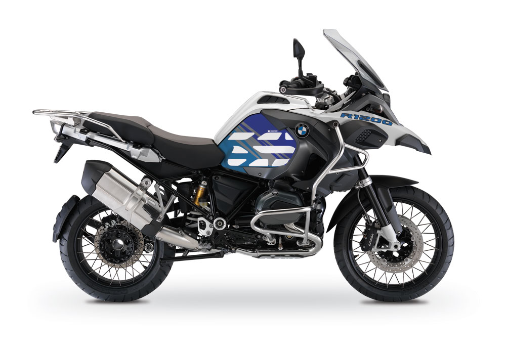 BMW R1200GS LC Adventure Alpine White Style Anniversary LE Blue Side Tank Stickers - Image 3