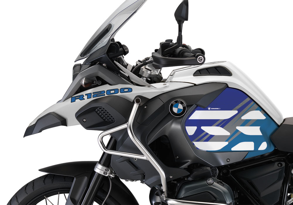 BMW R1200GS LC Adventure Alpine White Style Anniversary LE Blue Side Tank Stickers - Image 2