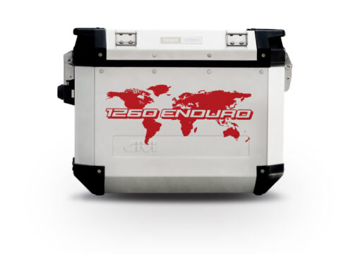 GISTI 2530 Trekker Outback Side Panniers 48lt 37lt The Globe Red Stickers Kit 1260ENDURO