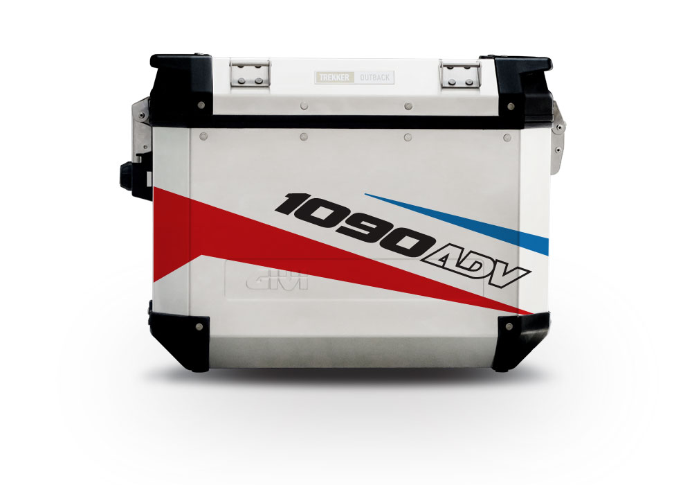 Givi Trekker Outback Side Panniers Vivo Red & Blue Stickers Kit - Image 9