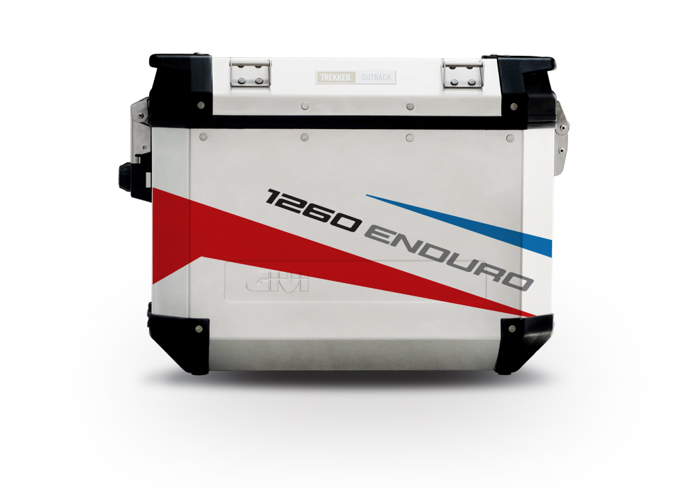 GISTI 2680 Trekker Outback Side Panniers 48lt 37lt Vivo Red Blue Stickers Kit 1260ENDURO