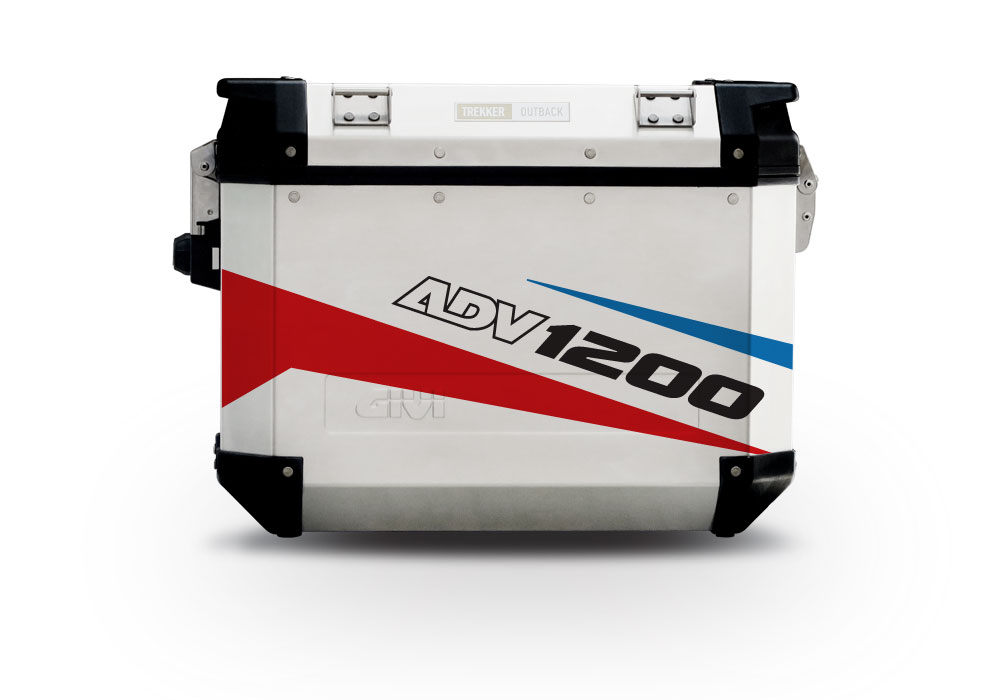 Givi Trekker Outback Side Panniers Vivo Red & Blue Stickers Kit - Image 6