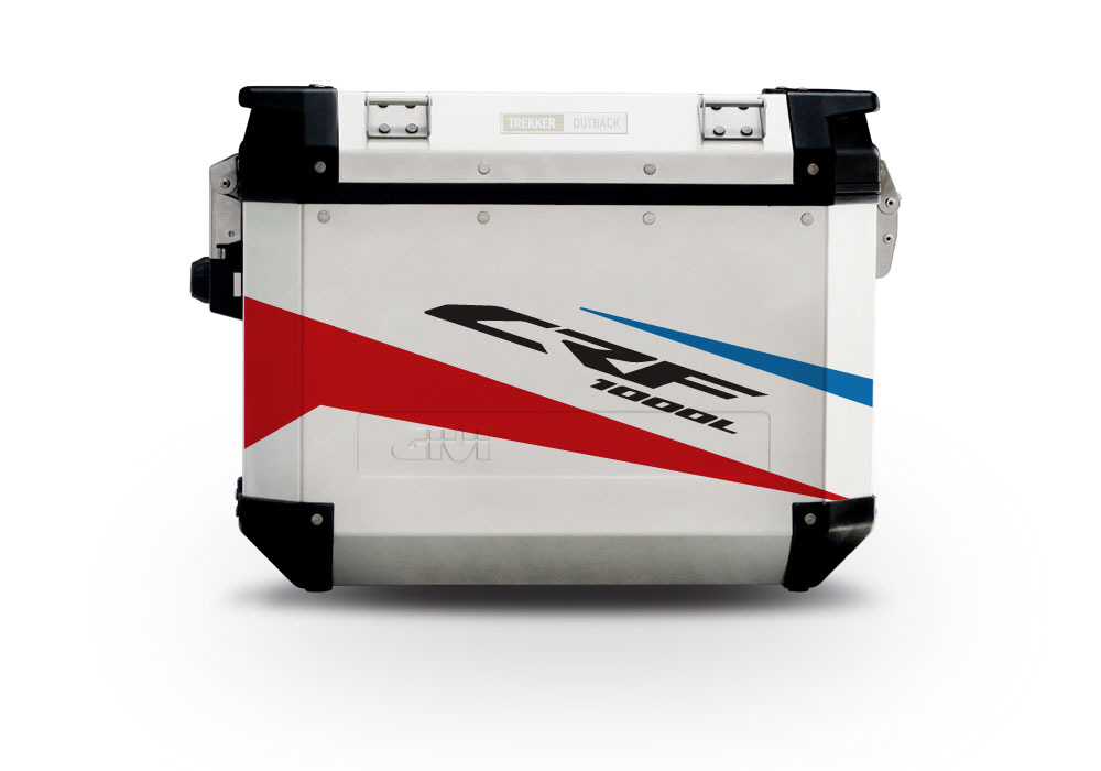 Givi Trekker Outback Side Panniers Vivo Red & Blue Stickers Kit - Image 4
