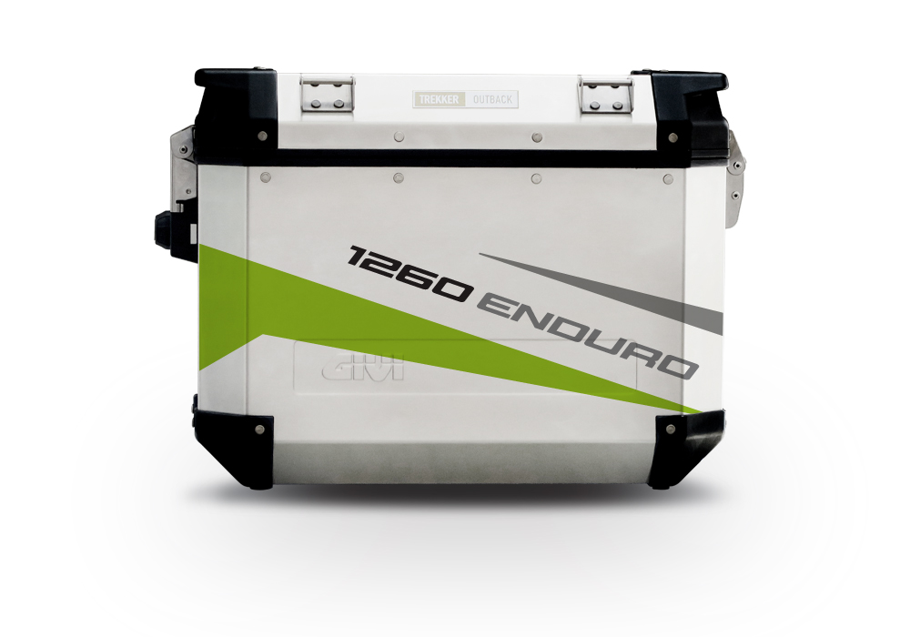 GISTI 2684 Trekker Outback Side Panniers 48lt 37lt Vivo Toxic Green Stickers Kit 1260ENDURO