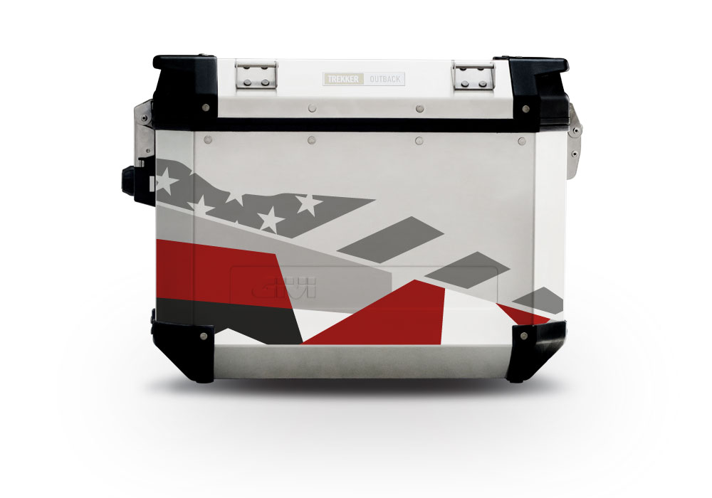 Givi Trekker Outback Side Panniers Red Camo Stickers Kit