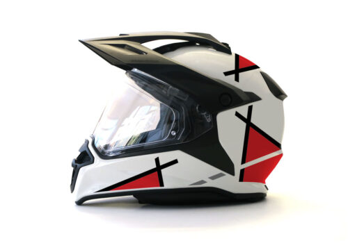 BMW GS Enduro Helmet (White) Vector Series Red & Black Stickers Kit