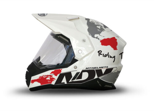 MT Synchrony Duo Sport Helmet (White) The Globe Black & Red Stickers Kit