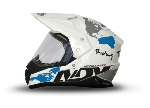 MT Synchrony Duo Sport Helmet (White) The Globe Black & Blue Stickers Kit