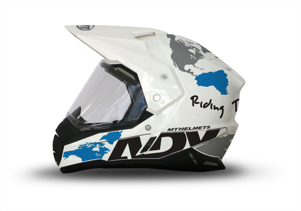 MT Synchrony Duo Sport Helmet (White) The Globe Black & Blue Stickers Kit