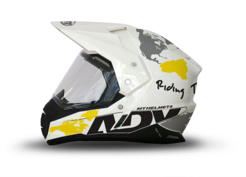 MT Synchrony Duo Sport Helmet (White) The Globe Black & Yellow Stickers Kit